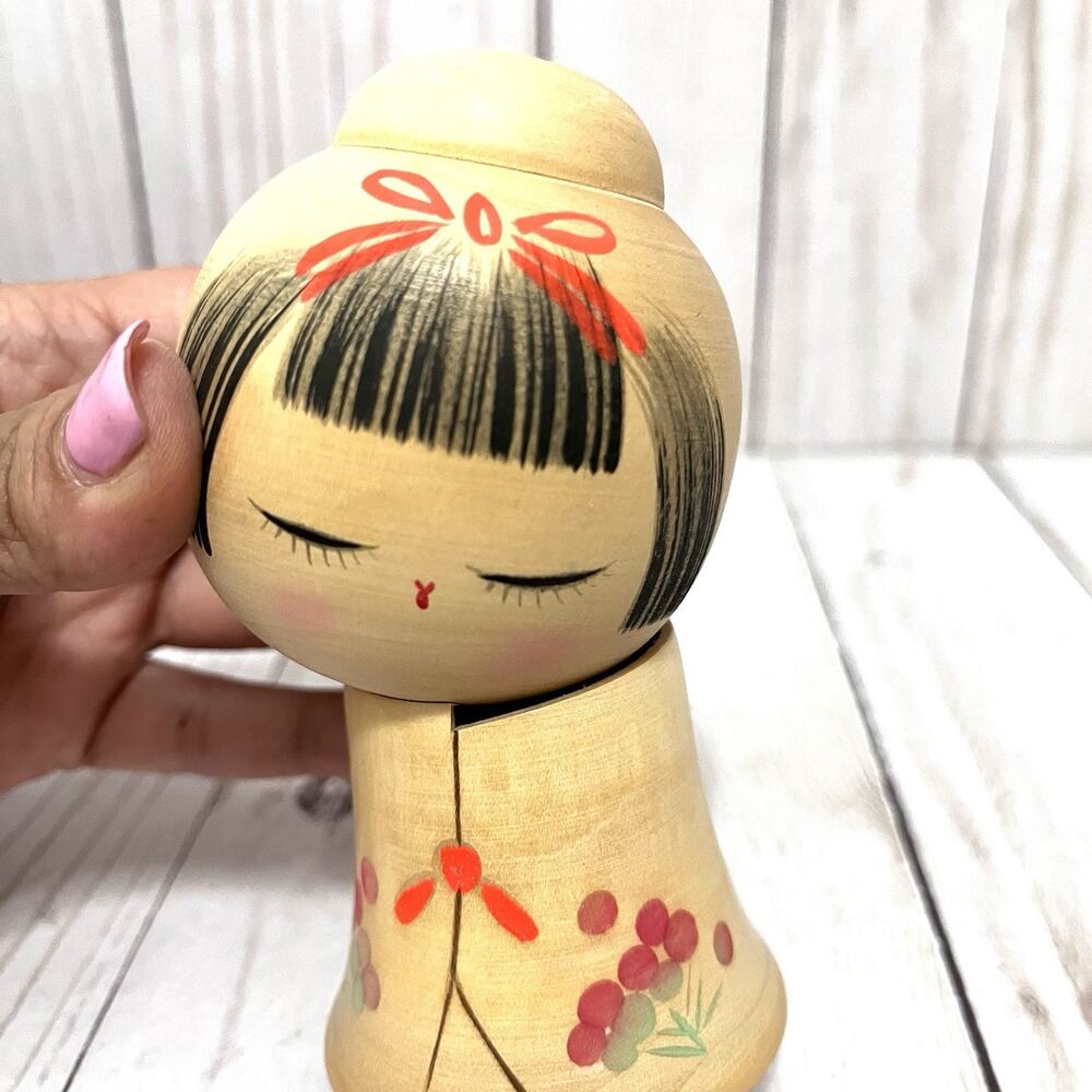 Vintage Kokeshi Doll Signed Sato Suigai w/ Original Box Japan Signed By Artist - Picture 4 of 12